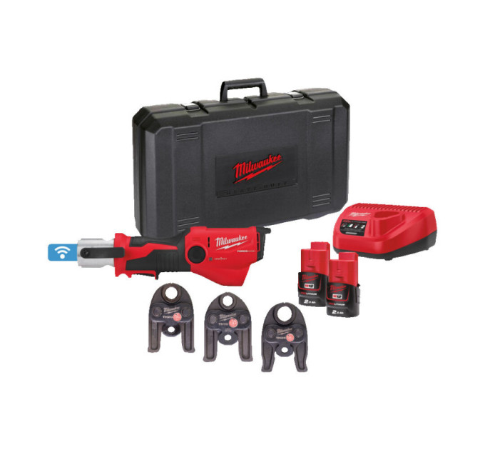 Обжимник гидравлический аккумуляторный для труб MILWAUKEE, M12 ONEHPT-202C TH-SET (ЗУ,2х2Ач, кейс)