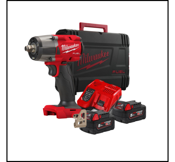 Гайковерт аккумуляторный бесщёточный MILWAUKEE 1/2" (881 Нм) M18 FMTIW2F12-502X,с кольцом