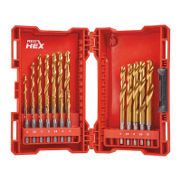Набор сверл по металлу RedHEX SHOCKWAVE™ HSS-TiN PACKOUT MILWAUKEE, (19шт) (2-10мм)