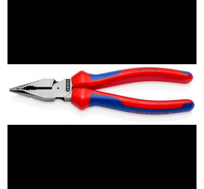 Пассатижи удлиненные (острогубцы) Ø13,0мм, 185мм KNIPEX 08 22 185, фосфатированные