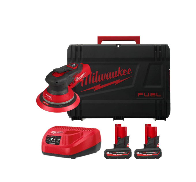 Шліфмашина ексцентрикова акумуляторна безщіткова MILWAUKEE M12 FROS5-502X Ø150мм (ЗУ+2ак.Х5Ач)