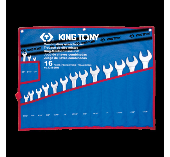 Набор ключей дюймовых 16шт. (1/4"-1-1/4") KING TONY