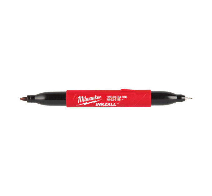 Маркер для стройплощадки INKZALL Double Tip MILWAUKEE, тонкий/ультра-тонкий, черный (48223115)