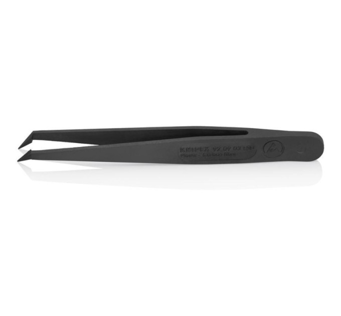 Пинцет пластиковый антистатический KNIPEX, 92 09 03 ESD, вигнутий під кутом 45°