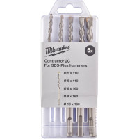 Набір бурів SDS-PLUS Contractor MILWAUKEE, (5/6/6/8/10мм) (5шт)