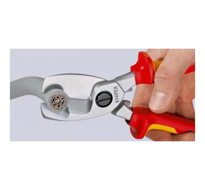 Ножницы для резки кабелей, Ø20мм / 70мм², 200мм VDE KNIPEX 95 17 200, хромированные