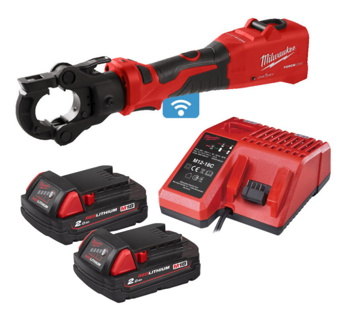 Обжимник гидравлический аккумуляторный для кабелей MILWAUKEE M18 ONEHCCT60-202C (ЗУ+2акк.Х2Ач+кейс)