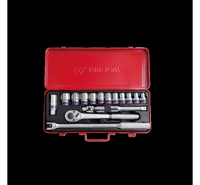 Набор головок 1/2" 16 ед. 6-ти гранные, (10-27mm)