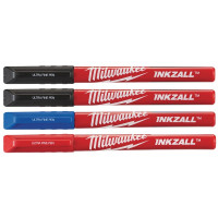 Набор маркеров INKZALL Fine Tip MILWAUKEE, супертонких (Синий/Красный/Черный) 4шт