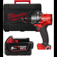 Дрель-шуруповёрт аккумуляторная бесщёточная MILWAUKEE M18 FDD3-0X (158 м) (каркас+HDкейс) + M18 B5