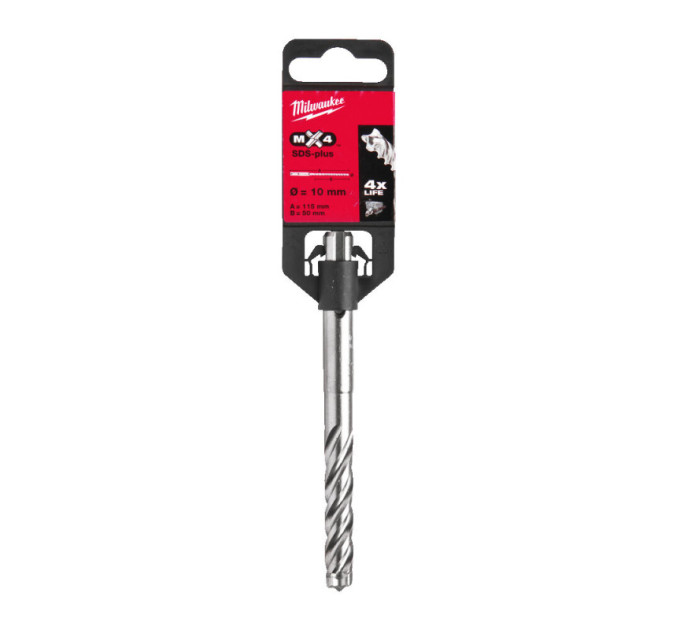 Бур SDS-PLUS MX4 MILWAUKEE, Ø10,0х115х50мм
