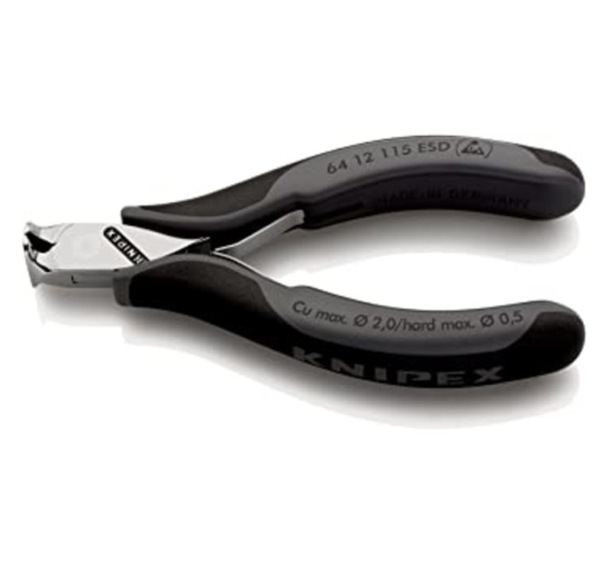 Кусачки торцеві для електроніки KNIPEX 64 12 115 ESD