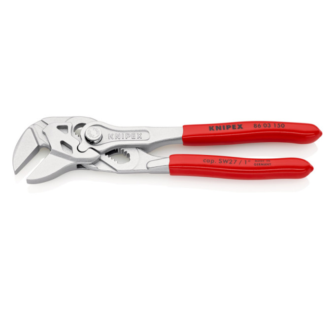 Клещи переставные-гаечный ключ, Ø27мм KNIPEX 86 03 150 SB, хромированные