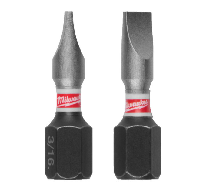 Бита SHOCKWAVE MILWAUKEE, SL1,2x6,5, 25мм, (3шт)