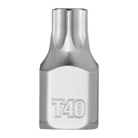 Головка торцевая хромированная ¼” MILWAUKEE укороченная с битой Torx, T40