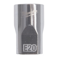 Головка торцевая хромированная TORX Е-стандарт ½” MILWAUKEE, E20 Головка торцевая хромированная TORX Е-стандарт ½” MILWAUKEE, E20