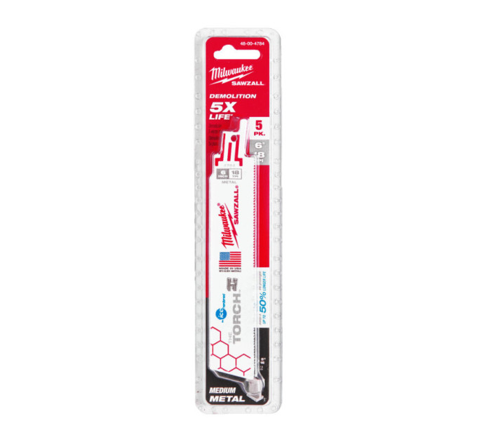 Полотно для сабельных пил TORCH IceH MILWAUKEE, 150/1,4мм, (5шт), (замена на 48005784)