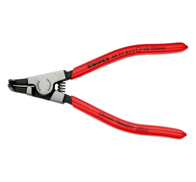 Щипцы для наружных стопорных колец загнутые 90°, Ø10-25мм KNIPEX 46 21 A11 SB, Ø1,3мм фосфат