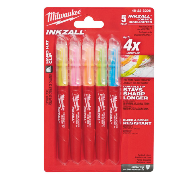Набор маркеров для текста INKZALL MILWAUKEE, цветных (5шт)