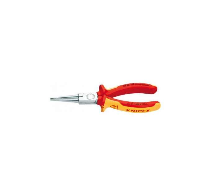 Длинногубцы-круглогубцы 160мм, VDE KNIPEX 30 36 160, хромированные