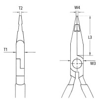 Длинногубцы с режущими кромками в средней части, 160мм KNIPEX 27 01 160, фосфатированные