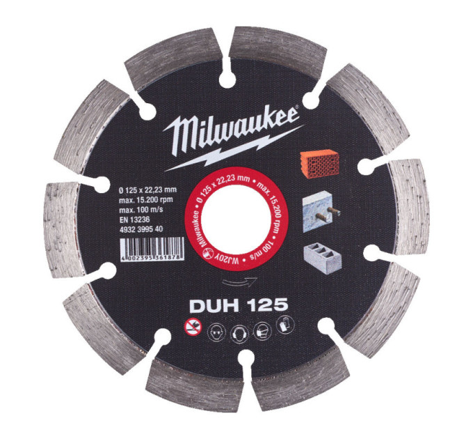 Диск алмазный MILWAUKEE DUH 125, Ø125мм (железобетон, кирпич)