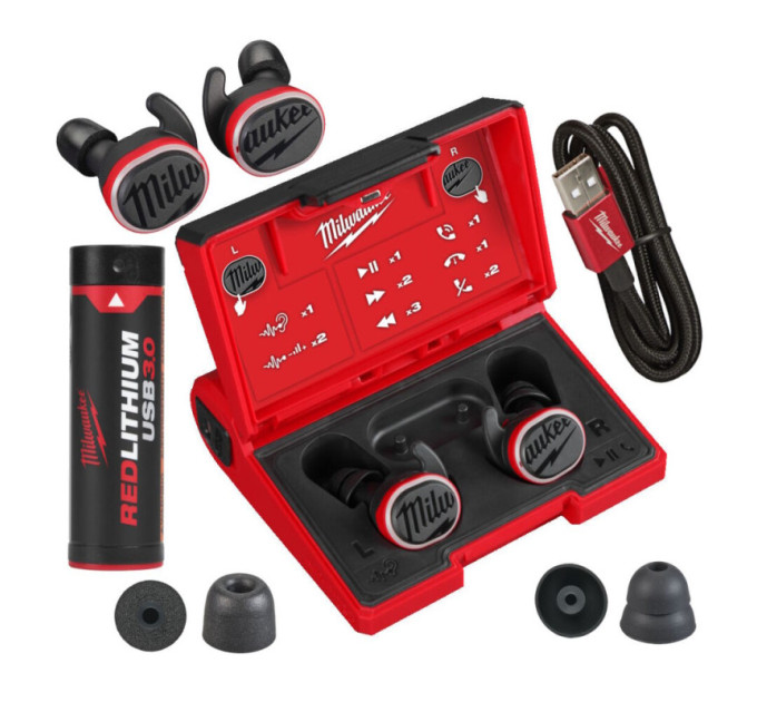 Наушники для работы с защитой слуха L4 RLEPB-301 USB Bluetooth MILWAUKEE REDLITHIUM