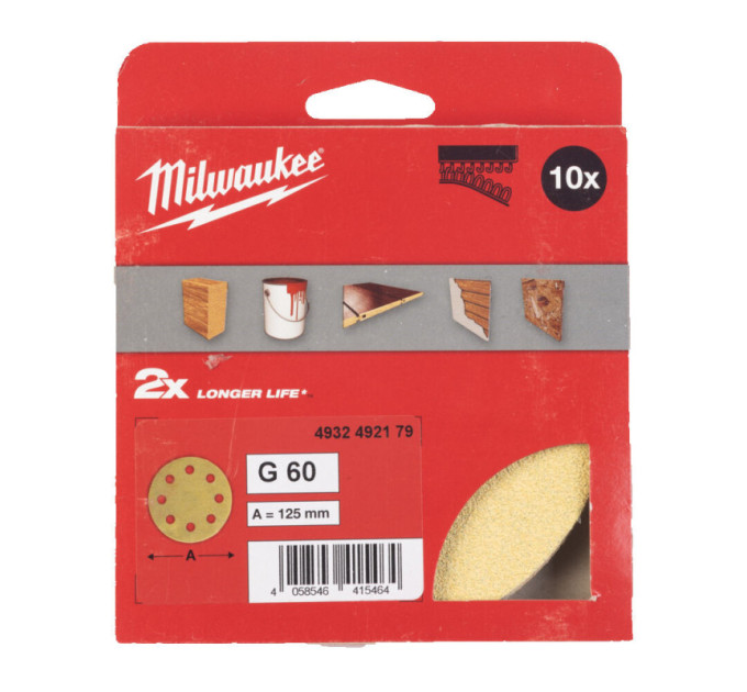 Шлифовальный круг HP MILWAUKEE Ø125/8 HL, зерно 60, (10шт)
