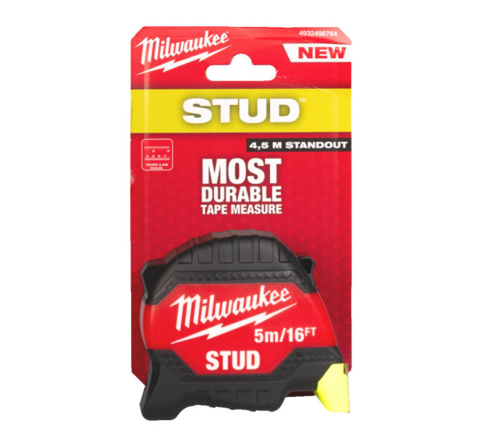 Рулетка магнитная STUD MILWAUKEE (Gen 3), 5м/16фт (33мм)