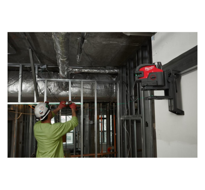 Нивелир 4х точечный лазерный аккумуляторный MILWAUKEE M12 CLL4P-0C (зелёный луч)
