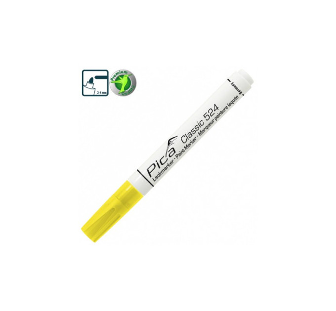 Маркер с жидкой краской Pica 524/44 Classic Industry Paint Marker, желтый
