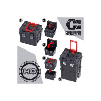 Ящик для инструментов на колесах QBRICK Wheelbox HD Compact Logic Black PA (450x350x645мм)