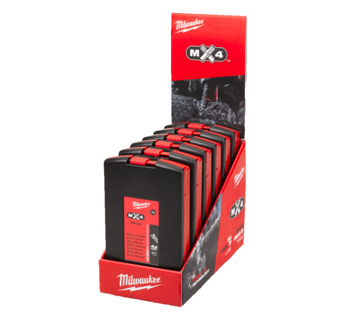 Набір бурів SDS+ MX4 CD 6x 7 предметів MILWAUKEE