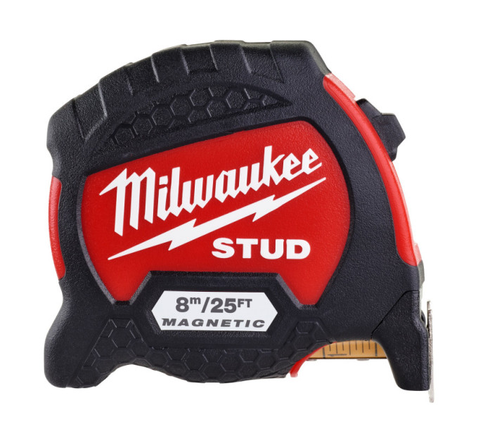 Рулетка магнитная STUD MILWAUKEE GEN II, 8м/25фт (33мм), (замена на 4932498766)