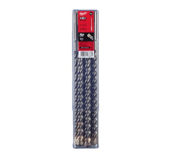 Бур SDS-PLUS MX4 MILWAUKEE, Ø16,0х260х200мм, (10шт)