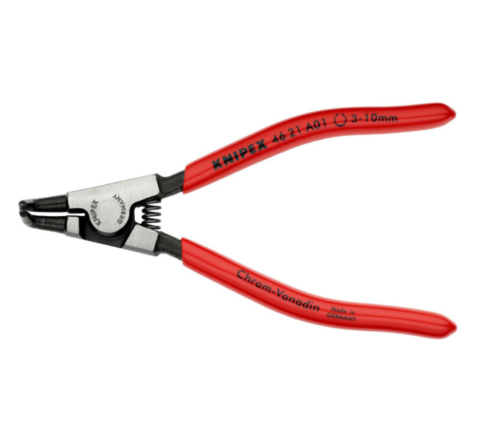 Щипцы для наружных стопорных колец загнутые 90°, Ø3-10мм KNIPEX 46 21 A01, Ø0,9мм фосфатированные
