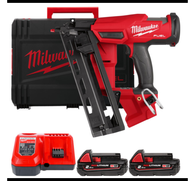 Пистолет гвоздезабивной аккумуляторный бесщёточный MILWAUKEE M18 FN16GA-202X (32-64мм)(ЗУ+2Х2Ач)