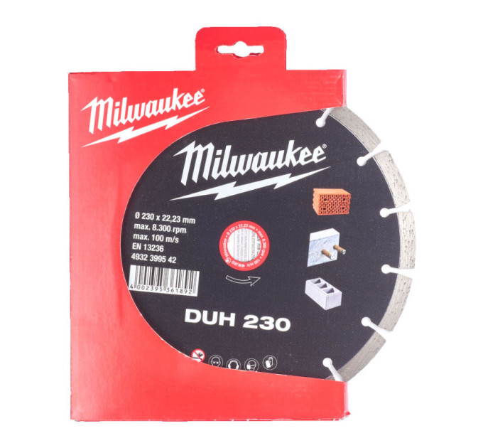 Диск алмазний MILWAUKEE DUH 230, Ø230мм (залізобетон, цегла)