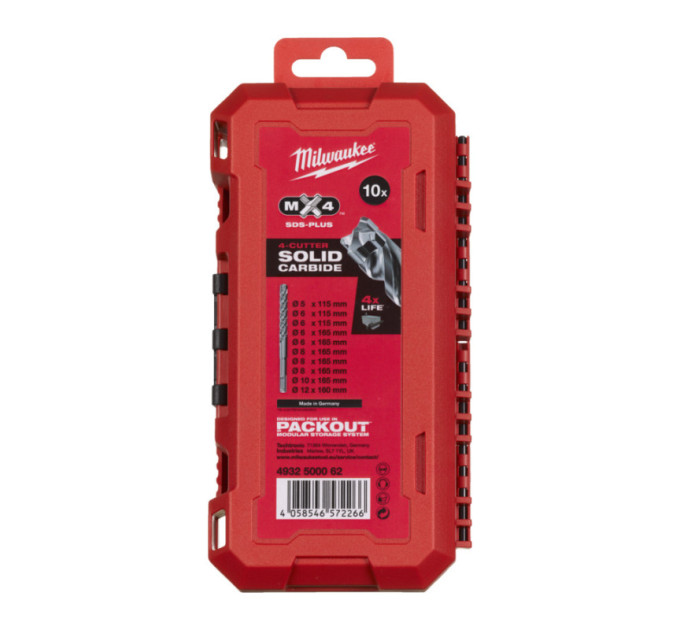 Набор буров SDS-PLUS MX4 MILWAUKEE Set 3, (10шт)
