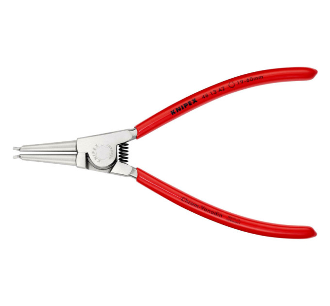 Щипцы для наружных стопорных колец прямые, Ø19-60мм KNIPEX 46 13 A2, Ø1,8мм хромированные