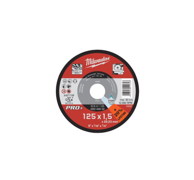 Диск відрізний MILWAUKEE, SCS 41/125х1,5 PRO+, Ø125мм