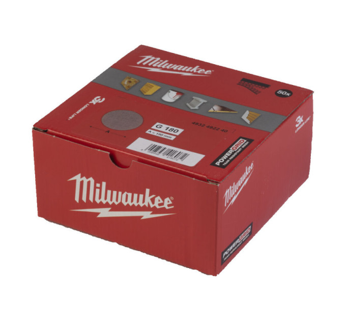 Сетка шлифовальная PG Mesh HL MILWAUKEE, Ø150мм, зерно 180, (50шт)