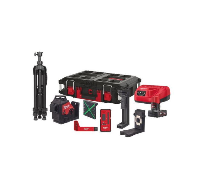 Нівелір лазерний акумуляторний 3D MILWAUKEE, M12 3PLKIT-401P, (заміна на 4933499379)