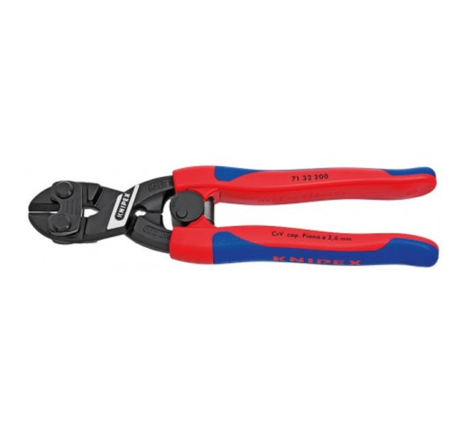 Болторез компактный, Ø6,0мм CoBolt KNIPEX 71 32 200 T, с страховкой, фосфатированный