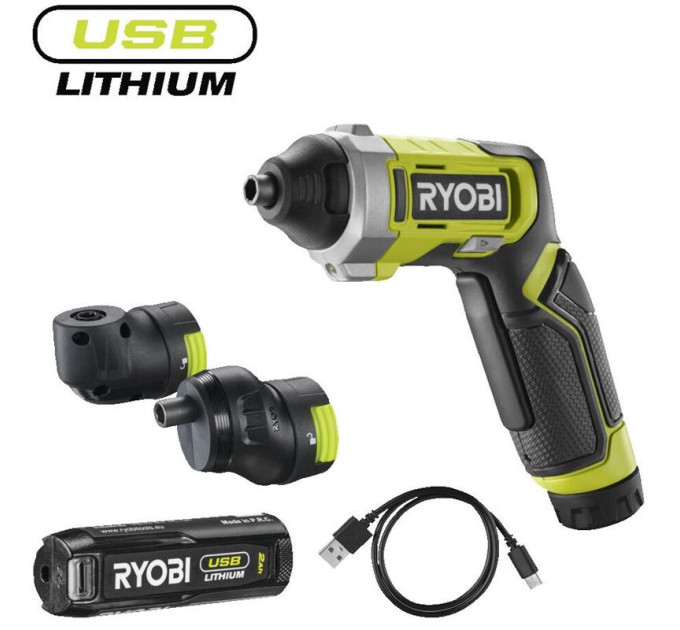 Отвертка аккумуляторная RYOBI USB Lithium RSD4-120TA2 4В (1х2Ач) 5Нм, 200об/хв