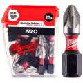 Бита SHOCKWAVE MILWAUKEE, PZ2, 25мм, (25шт)