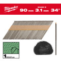 Гвозди оцинкованные с D-образной головкой MILWAUKEE 2,8/34°/90мм (2200шт)