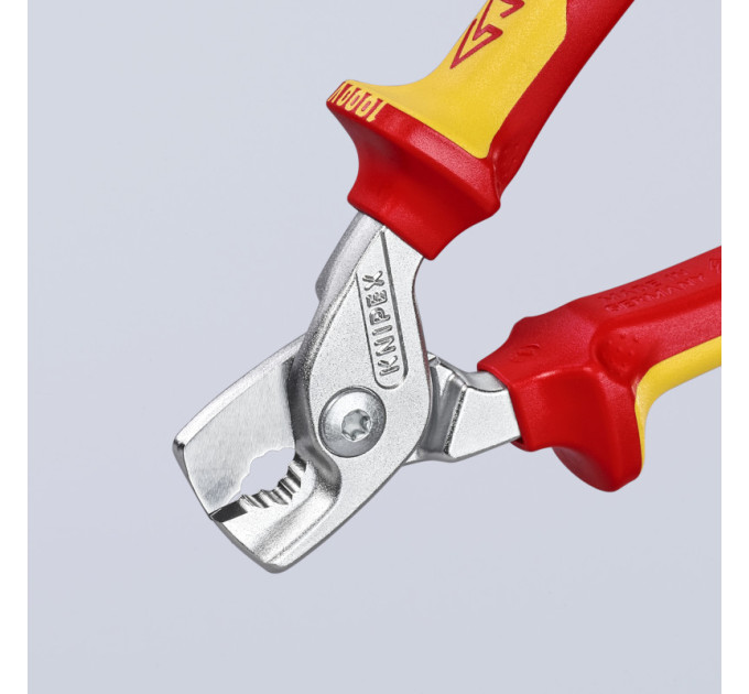 Ножницы для резки кабелей, Ø15мм / 50мм², 160мм VDE KNIPEX 95 16 160, хромированные
