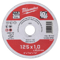 Диск отрезной по металлу MILWAUKEE, SCS 41/125х1, Ø125мм