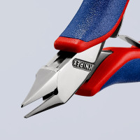Кусачки боковые (бокорезы) для электроники, Ø0,8мм, 125мм KNIPEX 77 72 115 SB, хромированные